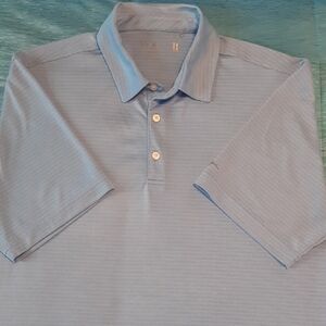 Walter Hagen Men's XL Light Blue With Stripe Polo Short Sleeve Shirt